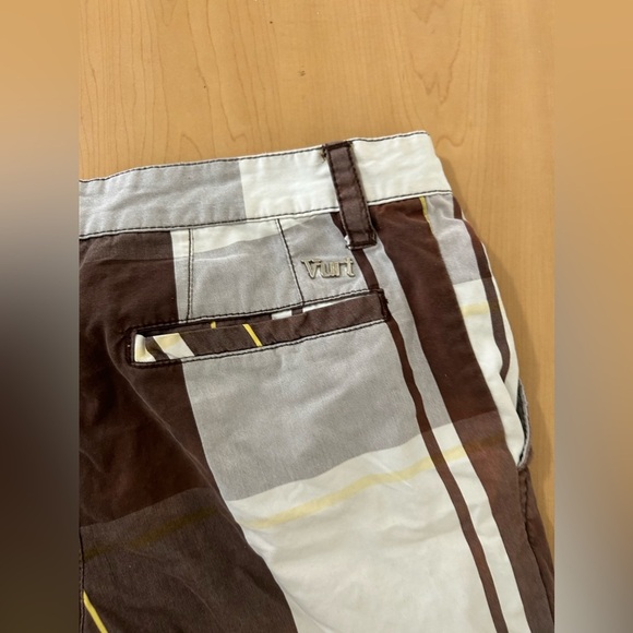 Vurt White & Brown Plaid Shorts - Picture 2 of 11
